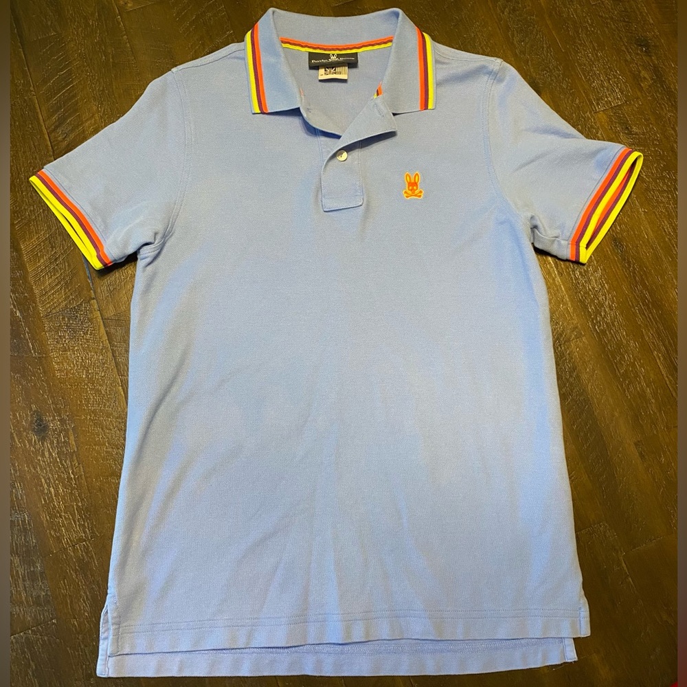 Psycho Bunny Mens Polo Shirt Size 3 Baby Blue